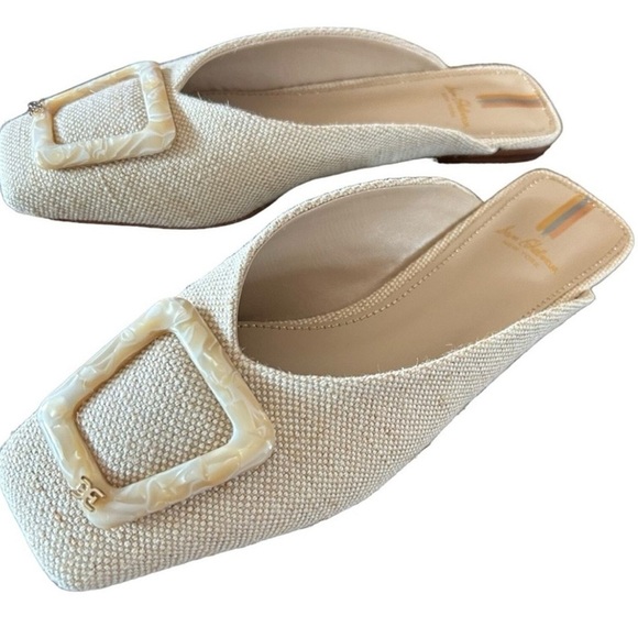 Sam Edelman Cream Loafers with Square Toe and Metal Detail - Picture 2 of 2